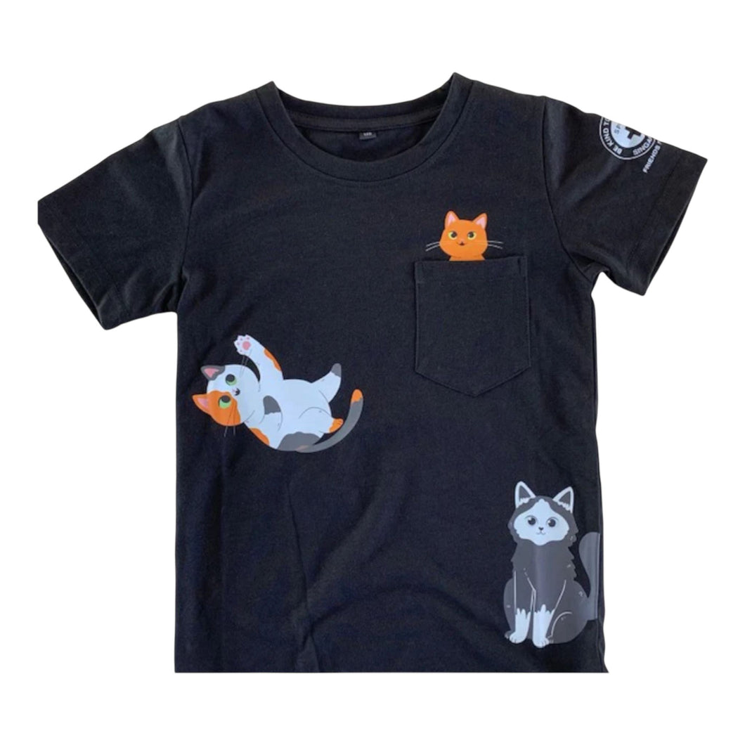 Cat in pocket T-shirt