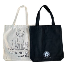 Load image into Gallery viewer, SPCA Tote bag Be kind to Animals Black and White
