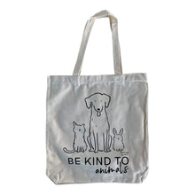 Load image into Gallery viewer, SPCA Tote bag Be kind to Animals Black and White
