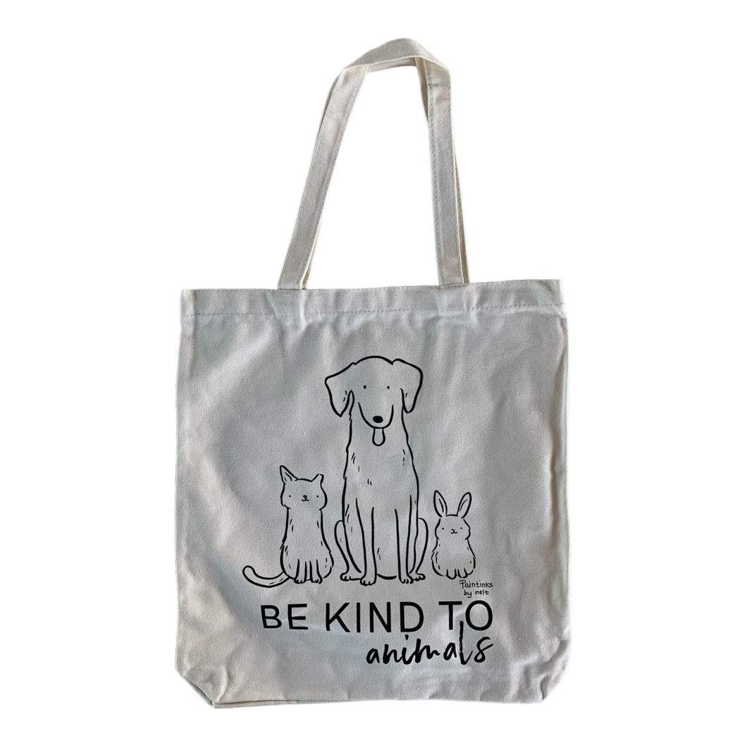 SPCA Tote bag Be kind to Animals Black and White